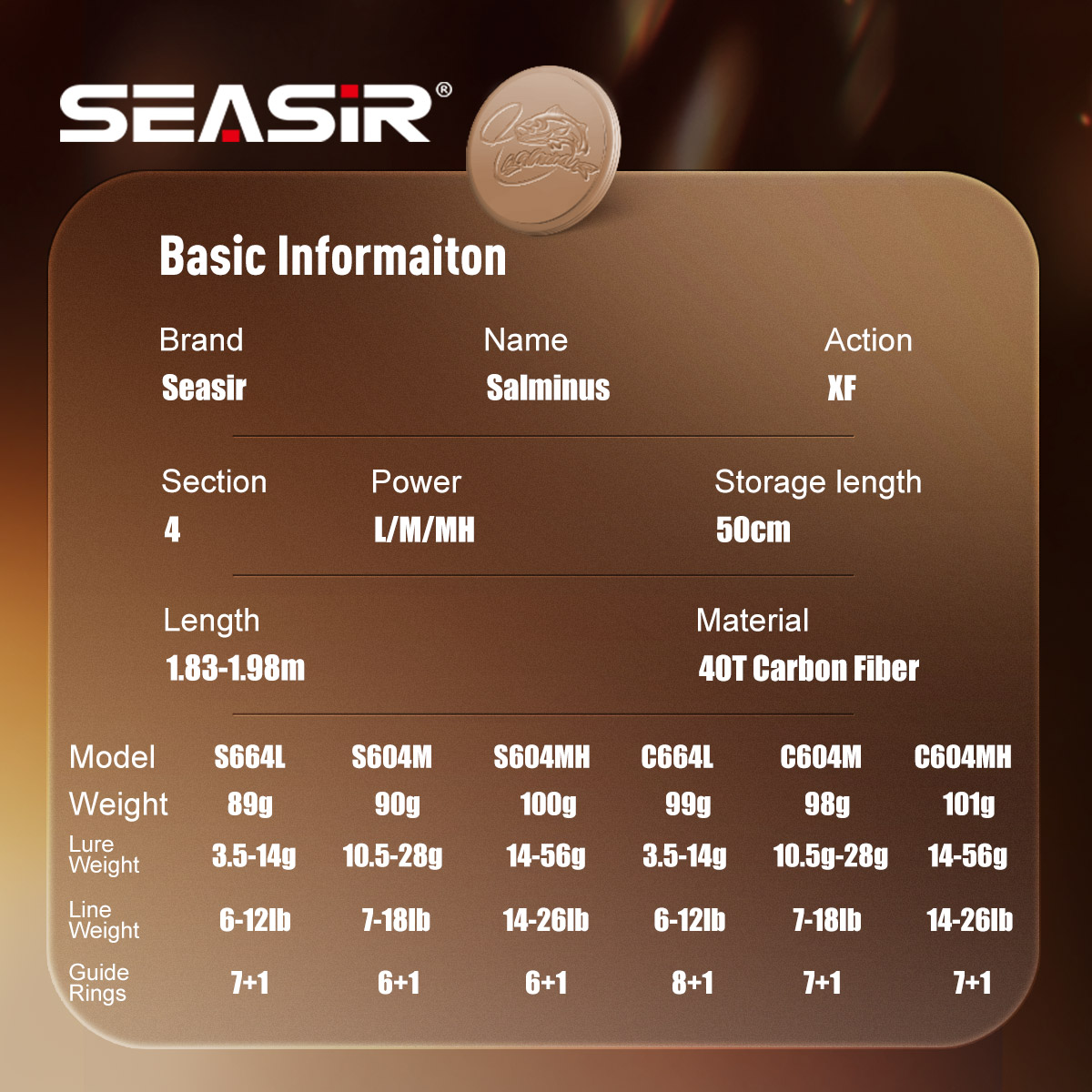 Seasir Salminus XF M/MH صنارة  - مراجعة Fishing Rod Surf وسعره