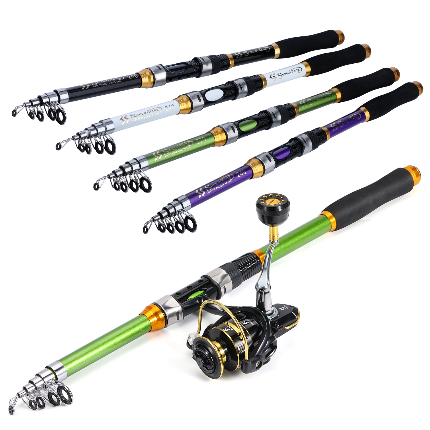 مجموعة صنارة وبكرة صيد دوارة م - مراجعة Fishing Rod Combo وسعره
