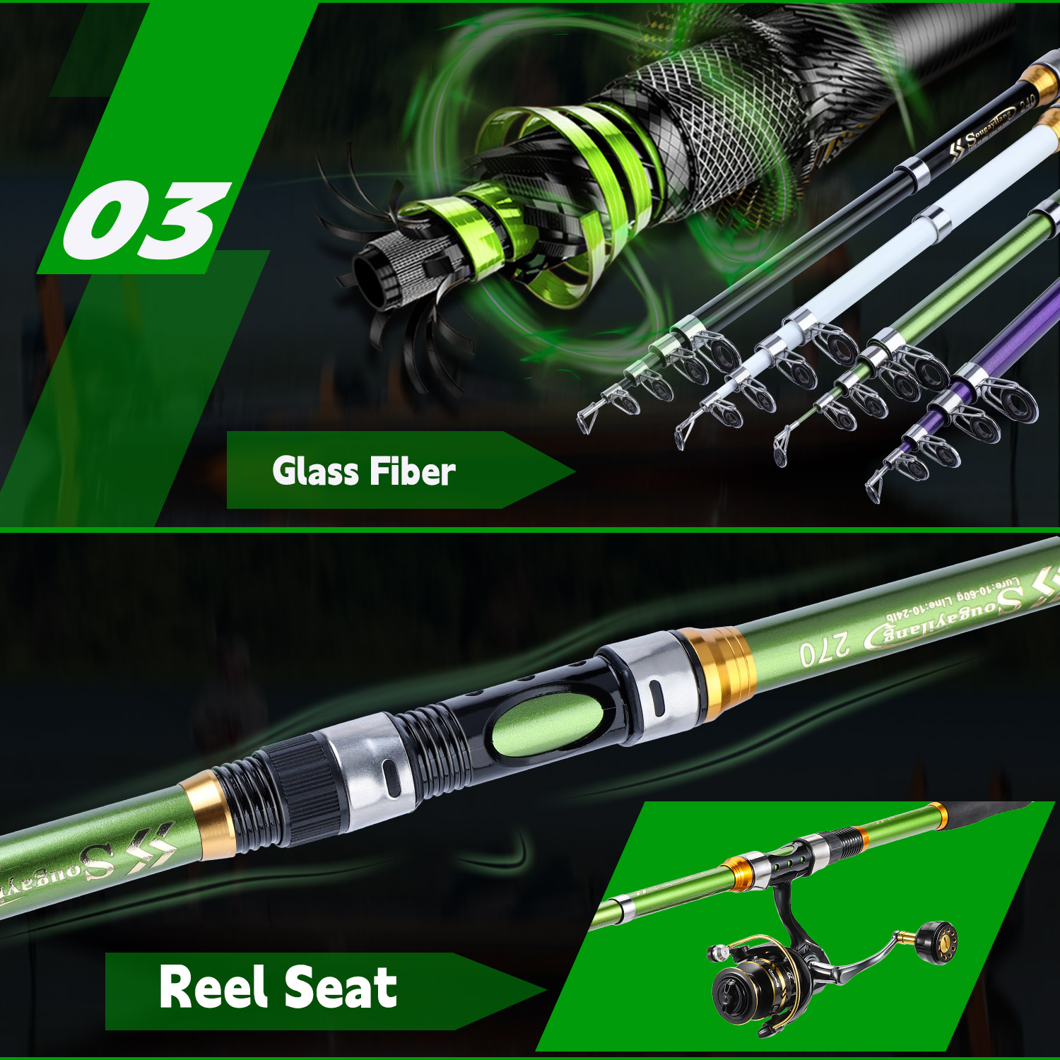 مجموعة صنارة وبكرة صيد دوارة م - مراجعة Fishing Rod Combo وسعره