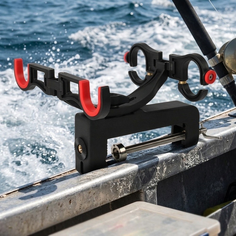 حامل صنارة صيد مزدوج الرأس للق - مراجعة Fishing Rod Boat وسعره