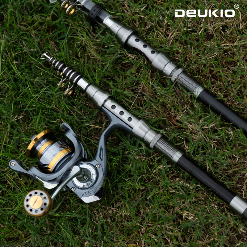 DEUKIO الصيد رود وبكرة كومبو ت - مراجعة Fishing Rod Combo وسعره